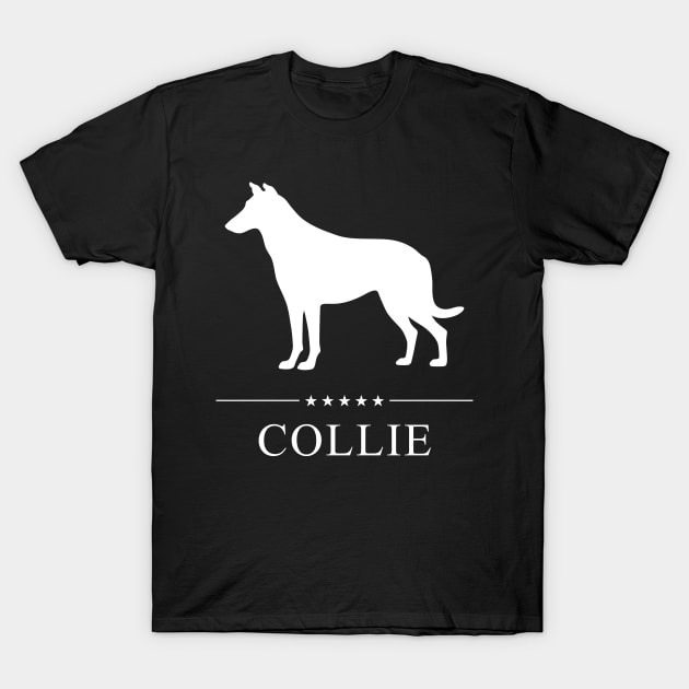 Smooth Collie Dog White Silhouette T-Shirt by millersye